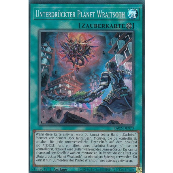 Unterdr&uuml;ckter Planet Wraitsoth RA02-DE073 V.5-Quarter-Century-Secret-Rare