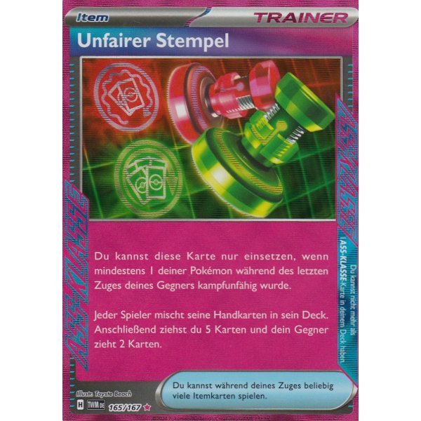 Unfairer Stempel 165/167 Ass-Klasse