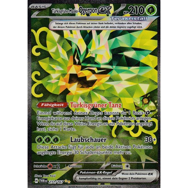 T&uuml;rkisgr&uuml;ne-Maske-Ogerpon-ex 211/167 Special Illustration Rare