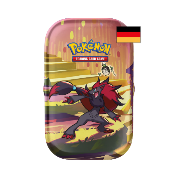 Karmesin &amp; Purpur Nebel der Sagen Zoroark &amp; Mortcha Mini Tin (deutsch)