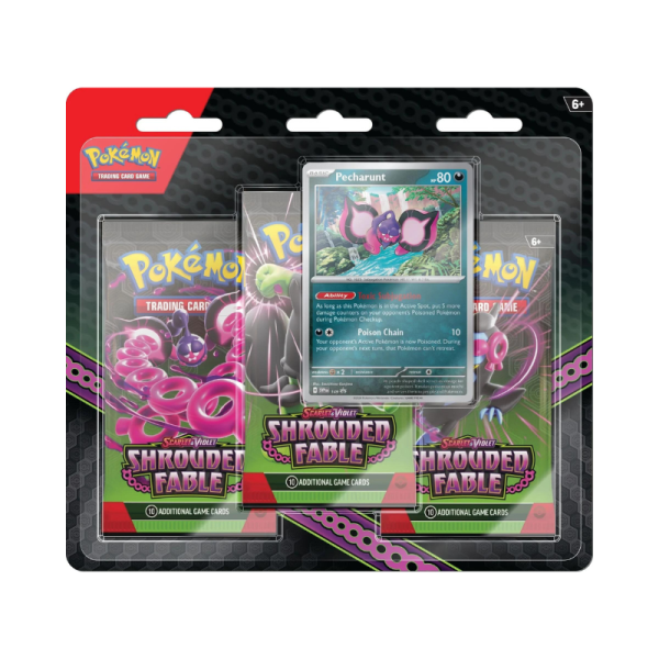 Scarlet &amp; Violet Shrouded Fable 3-Pack Blister - Pecharunt (englisch)