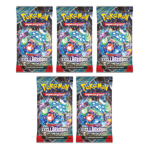 Karmesin &amp; Purpur Stellarkrone 5x Booster (deutsch)