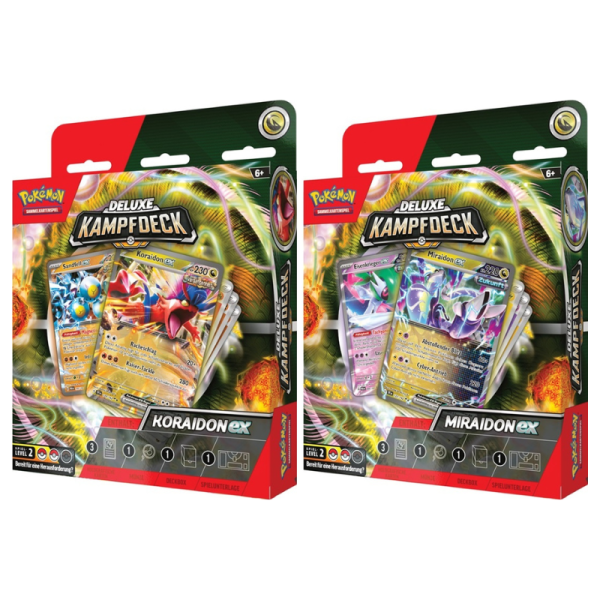 Pokemon Beide Deluxe Kampf Decks - Koraidon ex &amp; Miraidon ex (2 Decks, deutsch)