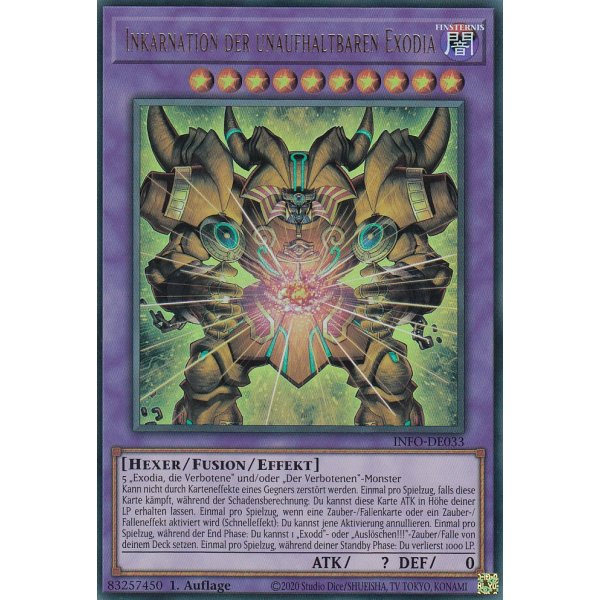 Inkarnation der unaufhaltbaren Exodia INFO-DE033