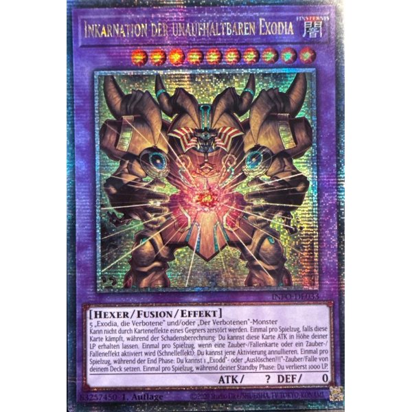 Inkarnation der unaufhaltbaren Exodia INFO-DE033 (Quarter Century Secret Rare)