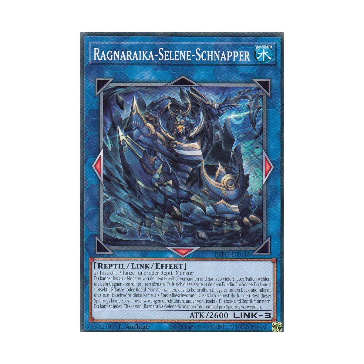 Yu-Gi-Oh Karte „Wiedergeburt“ INFO-DE099 – Super Rare Aus The Infinite Forbidden, Inklusive Cardboard Guard