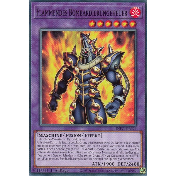 Flammendes Bombardierungeheuer INFO-DE097