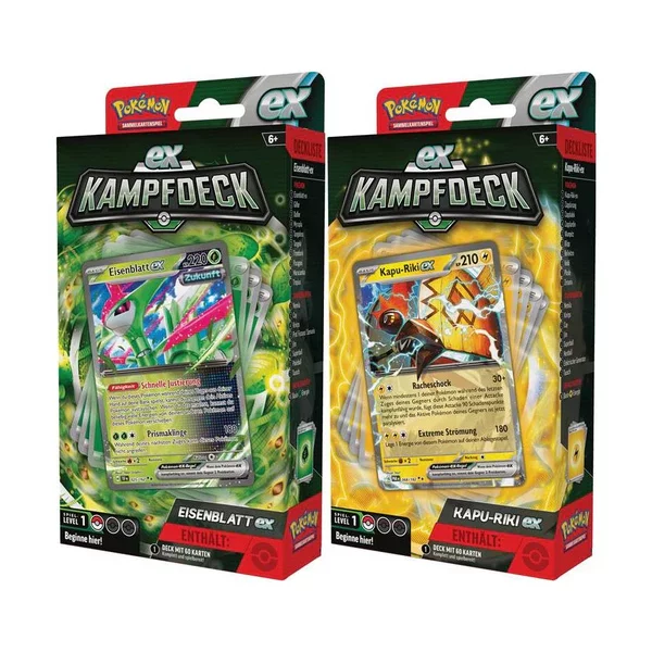 Pokemon Beide ex Kampf Decks - Eisenblatt &amp; Kapu-Riki (2 Decks, deutsch)
