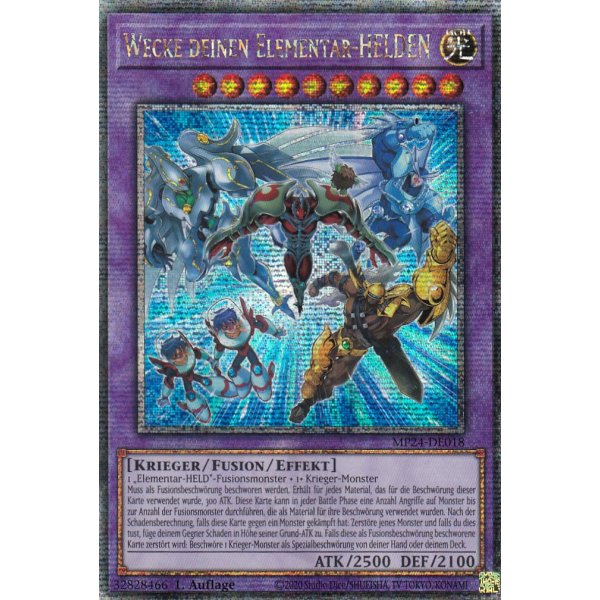 thumbnail image 2 of Thẻ Bài Wake Up Your Elemental HERO - MP24-EN018 - Quarter Century Secret Rare - [UK 2 of 11