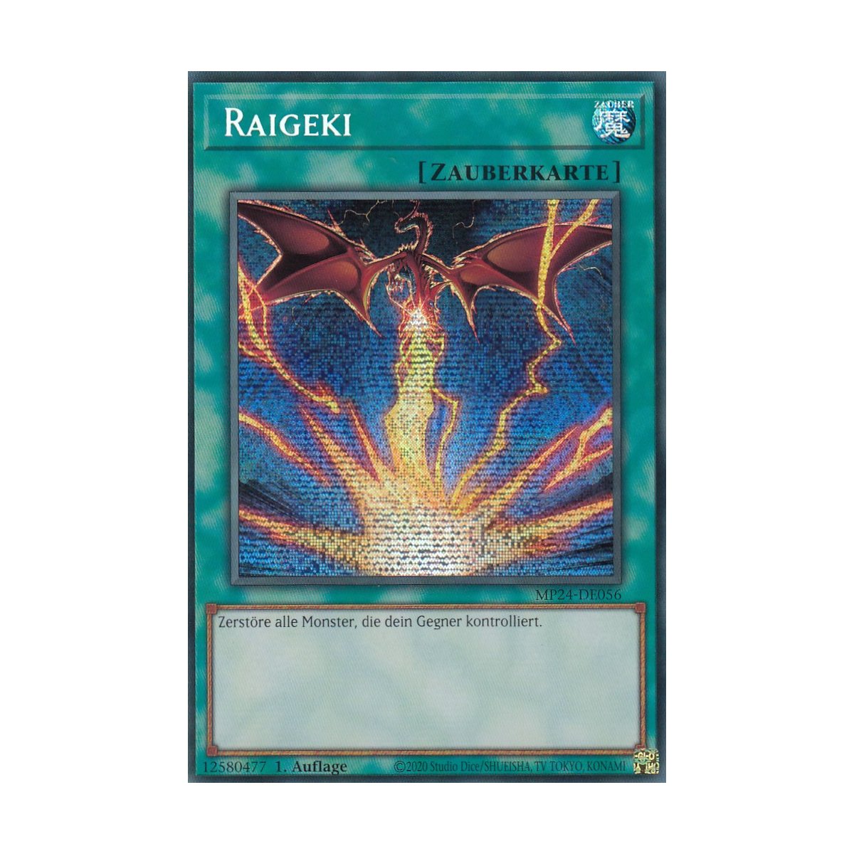 YU-GI-OH! Raigeki Karte – Platinum Secret Rare, 1. Auflage, Einzelkarte Aus Quarter Century Bonanza