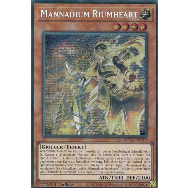 Mannadium Riumheart MP24-DE079 (Secret Rare)