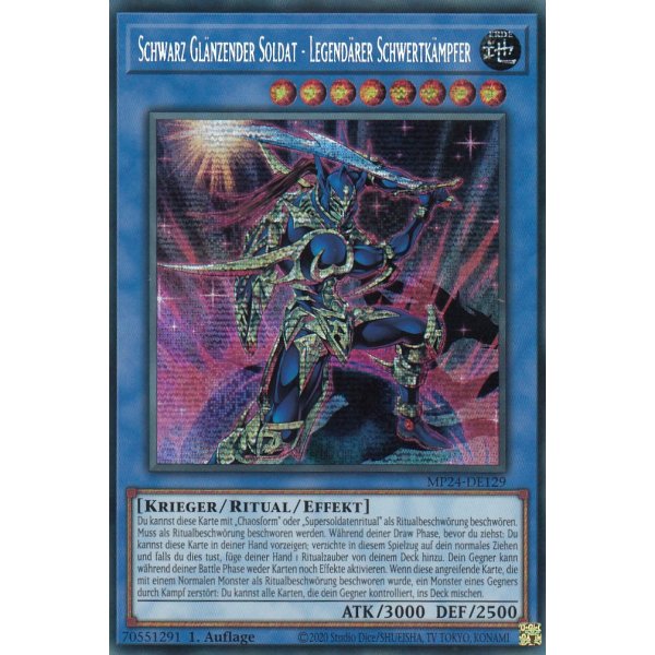 Schwarz Gl&auml;nzender Soldat - Legend&auml;rer Schwertk&auml;mpfer MP24-DE129 (Secret Rare)