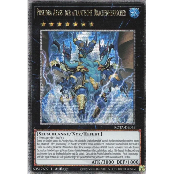 Poseidra Abyss, der atlantische Drachenherrscher ROTA-DE043 (Quarter Century Secret Rare)