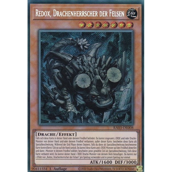 Redox, Drachenherrscher der Felsen RA03-DE008 (Platinum Secret Rare)