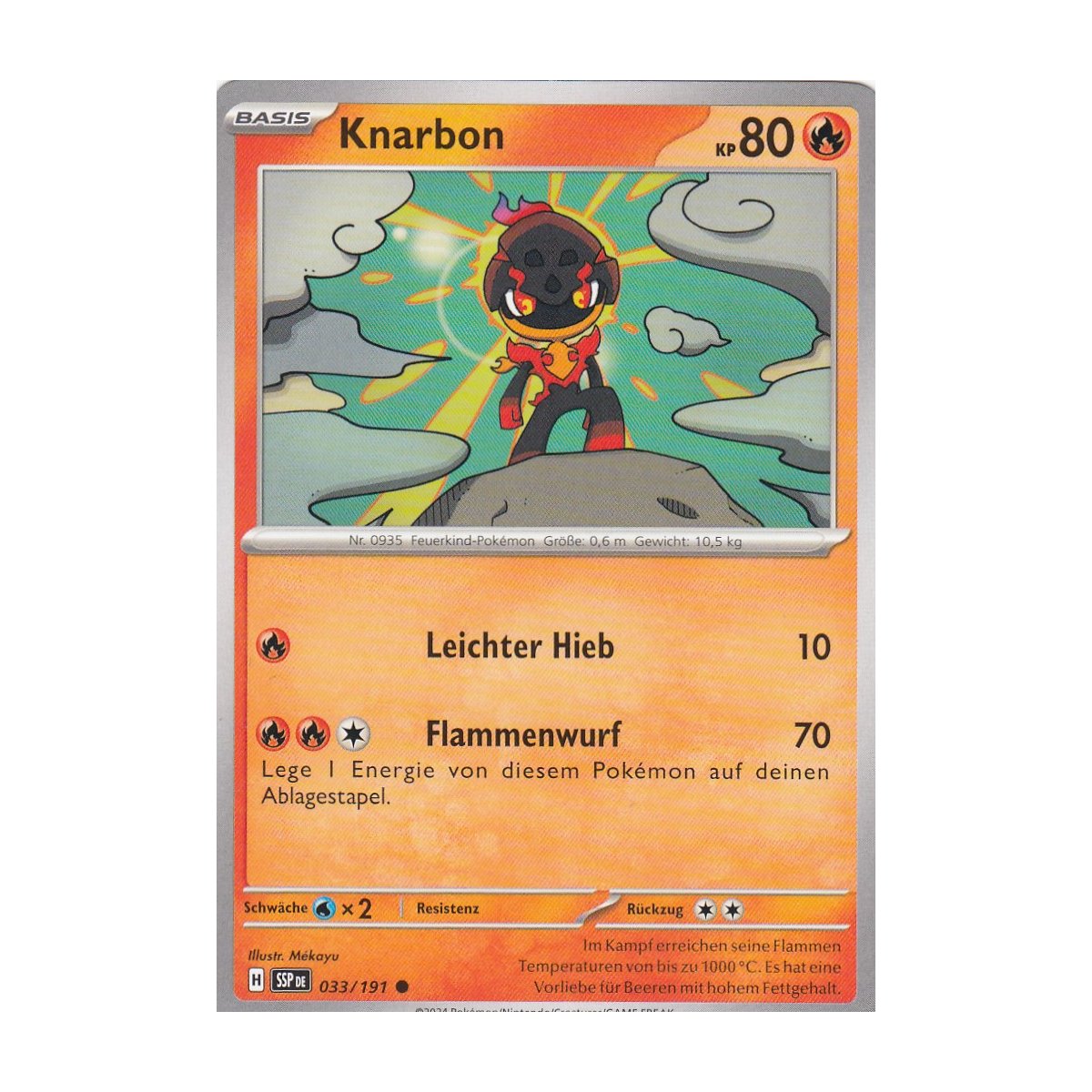 Knarbon 033 191 St rmische Funken Pokemon Karte G nstig Kaufen