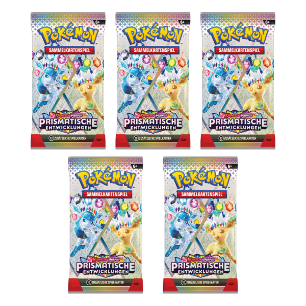 Karmesin &amp; Purpur Prismatische Entwicklungen 5x Booster (deutsch)