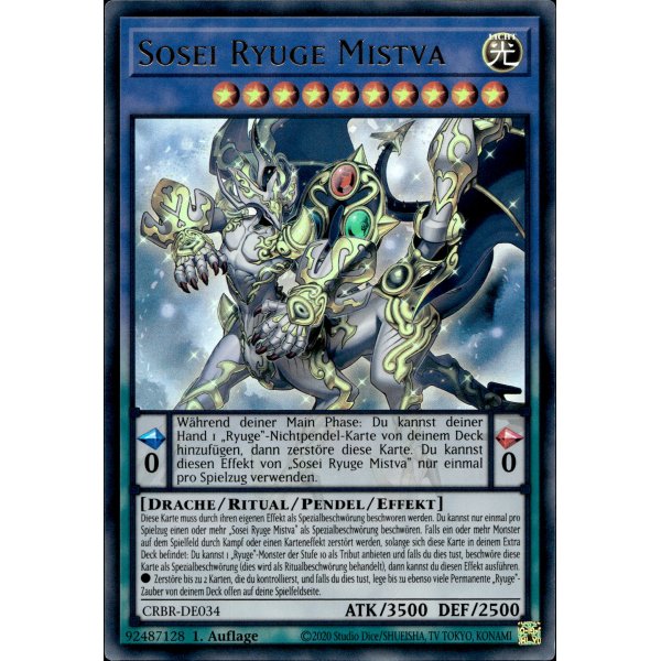 Sosei Ryuge Mistva CRBR-DE034 (Quarter Century Secret Rare)