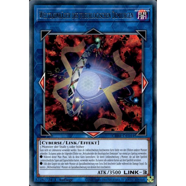 Weltzahnr&auml;der des theurlogischen Demiurgen CRBR-DE044