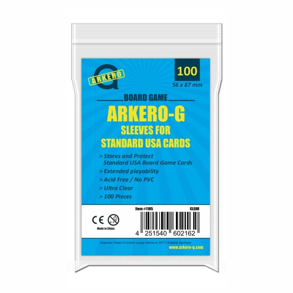 Arkero-G Standard American-Sized Boardgame Sleeves (100 Kartenh&uuml;llen)