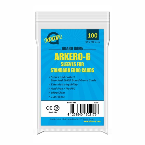 Arkero-G Standard Euro-Sized Boardgame Sleeves (100 Kartenh&uuml;llen)