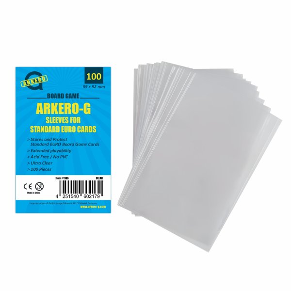 Arkero-G Standard Euro-Sized Boardgame Sleeves (100 Kartenh&uuml;llen)