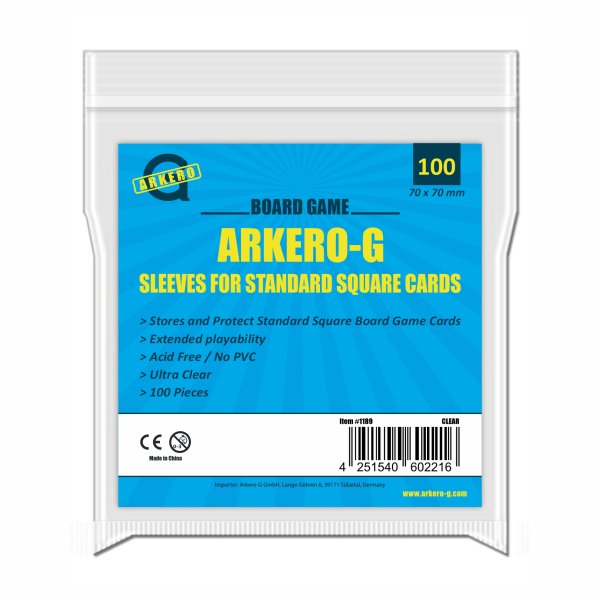 Arkero-G Standard Square-Sized Boardgame Sleeves (100 Kartenh&uuml;llen)