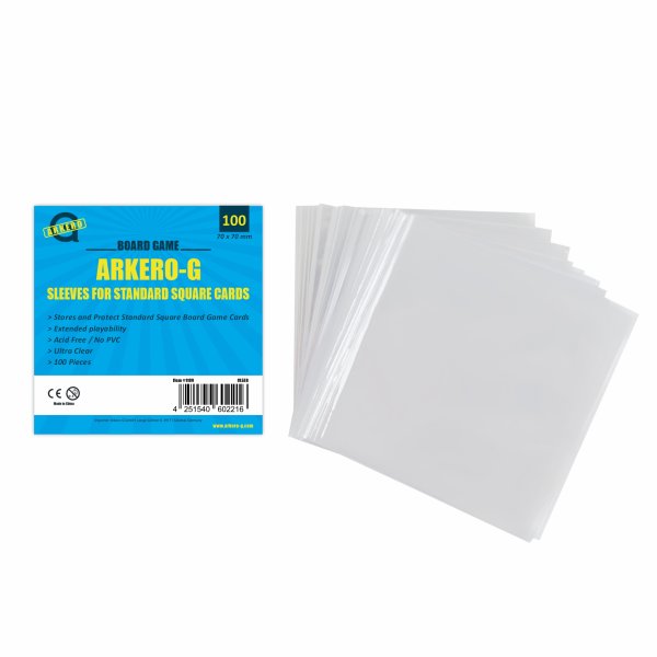Arkero-G Standard Square-Sized Boardgame Sleeves (100 Kartenh&uuml;llen)