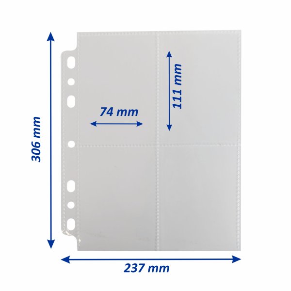 Arkero-G 4 Pocket Pages f&uuml;r Karten in Standardgr&ouml;&szlig;e - 50 Seiten