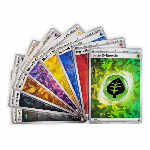 Alle 8x Energiekarten Ice Cracked Holo aus der Terapagos ex Ultra-Premium-Kollektion
