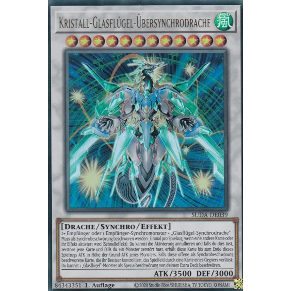 Kristall-Glasfl&uuml;gel-&Uuml;bersynchrodrache SUDA-DE039