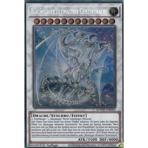 Blau&auml;ugiger ultimativer Geisterdrache SDWD-DE043 (Secret Rare)