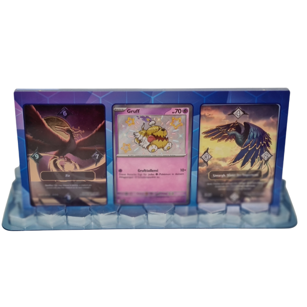 Pokemon Kartenhalter f&uuml;r 3 Karten inklusive Standfu&szlig; (aus der Terapagos Box)