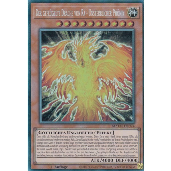 Der gefl&uuml;gelte Drache von Ra - Unsterblicher Ph&ouml;nix MZTM-DE074 (Collectors Rare)