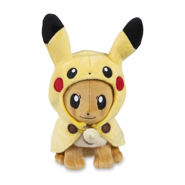 Evoli mit Pikachu Umhang Pl&uuml;schfigur 17 cm - Pokemon Kuscheltier