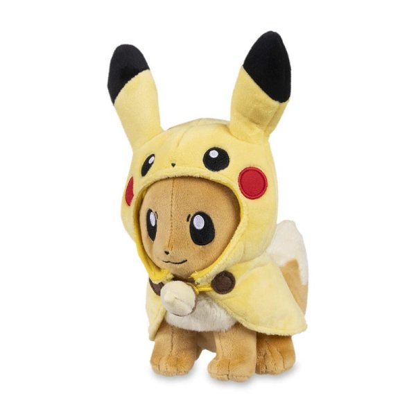 Evoli mit Pikachu Umhang Pl&uuml;schfigur 17 cm - Pokemon Kuscheltier