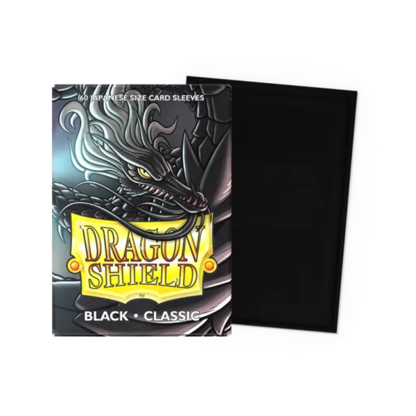 Dragon Shield Japanese Size Sleeves - Classic Black (60 Kartenh&uuml;llen)