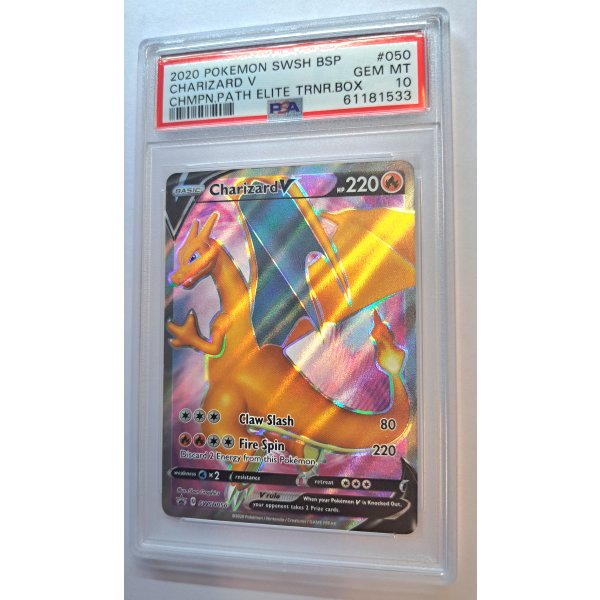 2020 POKEMON SWSH BSP CHARIZARD V CHMPN.PATH ELITE TRNR.BOX PSA 10
