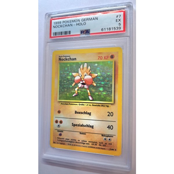 1999 POKEMON GERMAN NOCKCHAN - HOLO PSA 5