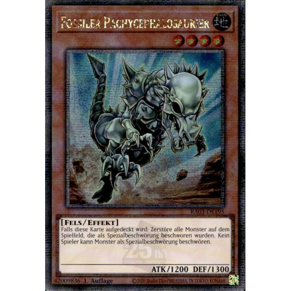 Fossiler Pachycephalosaurier RA03-DE195 (Quarter Century Secret Rare)