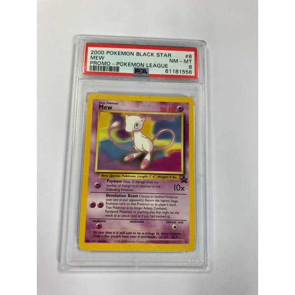 2000 POKEMON BLACK STAR MEW PROMO - POKEMON LEAGUE PSA 8