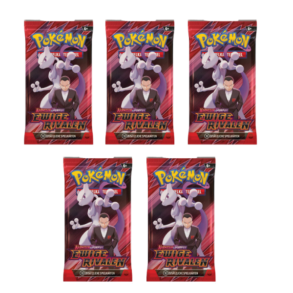 Karmesin &amp; Purpur Ewige Rivalen 5x Booster (deutsch)