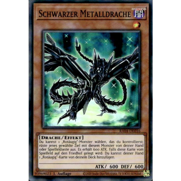 Schwarzer Metalldrache RA04-DE016 (Super Rare)