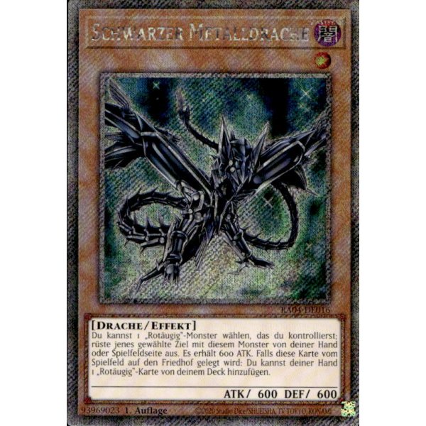 Schwarzer Metalldrache RA04-DE016 (Platinum Secret Rare)