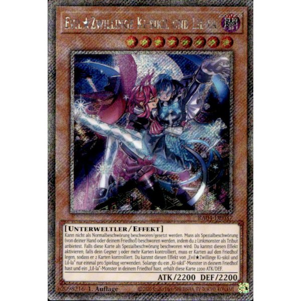 EvilTwins Ki-sikil &amp; Lil-la RA04-DE037 (Platinum Secret Rare)