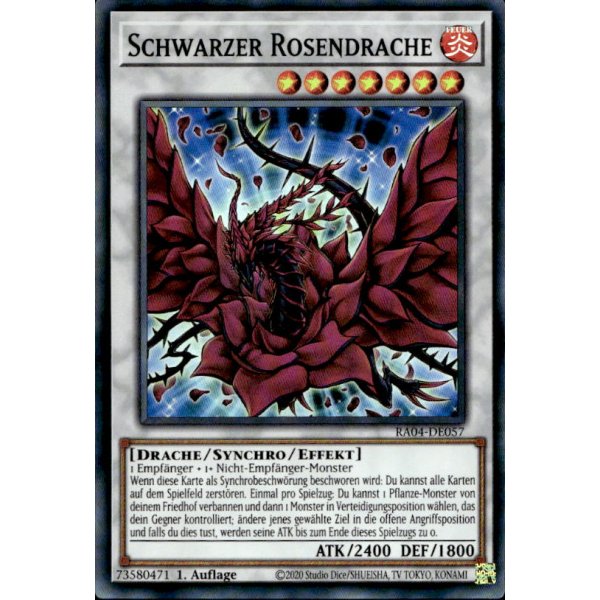 Schwarzer Rosendrache RA04-DE057 (Super Rare)