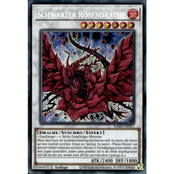 Schwarzer Rosendrache RA04-DE057 (Secret Rare)