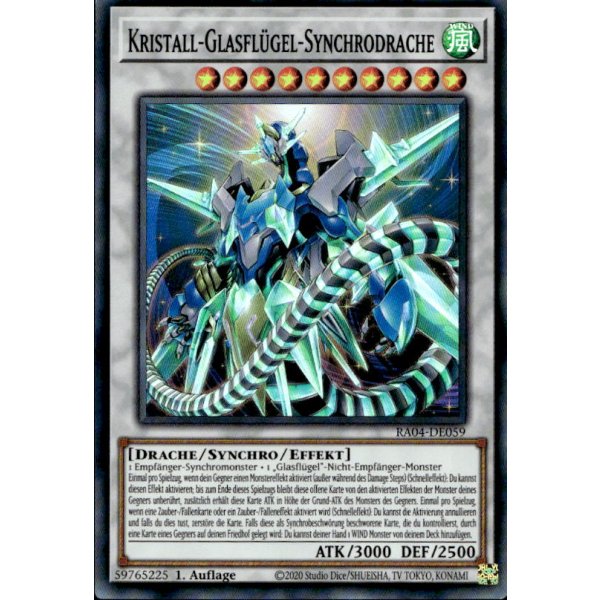 Kristall-Glasfl&uuml;gel-Synchrodrache RA04-DE059 (Super Rare)
