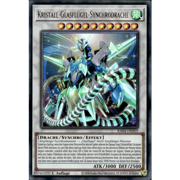 Kristall-Glasfl&uuml;gel-Synchrodrache RA04-DE059 (Ultra Rare)