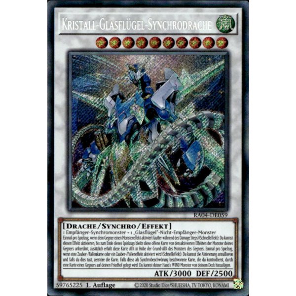 Kristall-Glasfl&uuml;gel-Synchrodrache RA04-DE059 (Secret Rare)