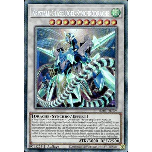 Kristall-Glasfl&uuml;gel-Synchrodrache RA04-DE059 (Collectors Rare)